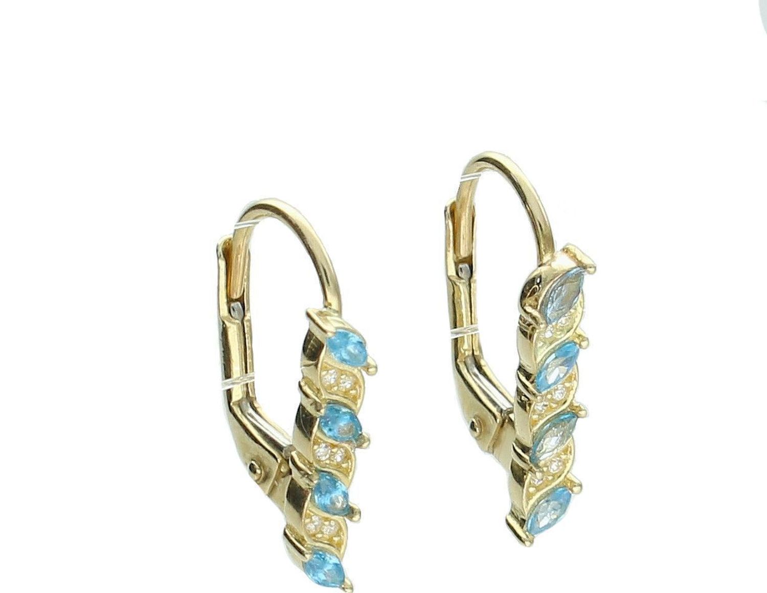 Złote kolczyki 585 turkusowe cyrkonie KL 11343D 111.jpg